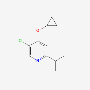 molecular formula C11H14ClNO B14840128 5-Chloro-4-cyclopropoxy-2-isopropylpyridine 