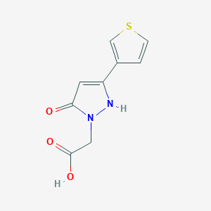 molecular formula C9H8N2O3S B1484015 2-(5-hydroxy-3-(thiophen-3-yl)-1H-pyrazol-1-yl)acetic acid CAS No. 2092256-50-1