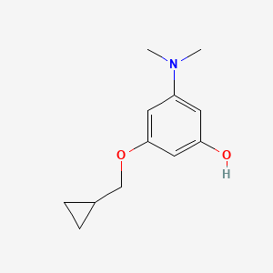 molecular formula C12H17NO2 B14840168 3-(Cyclopropylmethoxy)-5-(dimethylamino)phenol 