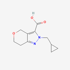 molecular formula C11H14N2O3 B1484017 2-(Cyclopropylmethyl)-2,4,6,7-tetrahydropyrano[4,3-c]pyrazole-3-carboxylic acid CAS No. 2091712-81-9