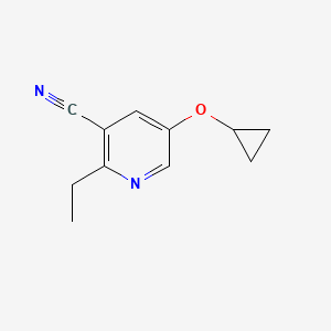 molecular formula C11H12N2O B14840204 5-Cyclopropoxy-2-ethylnicotinonitrile 