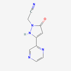 2-(5-hydroxy-3-(pyrazin-2-yl)-1H-pyrazol-1-yl)acetonitrile