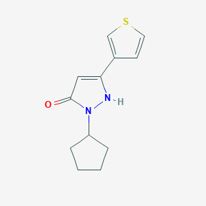 molecular formula C12H14N2OS B1484024 1-cyclopentyl-3-(thiophen-3-yl)-1H-pyrazol-5-ol CAS No. 2097967-76-3