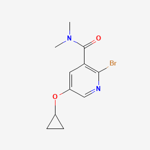 molecular formula C11H13BrN2O2 B14840257 2-Bromo-5-cyclopropoxy-N,N-dimethylnicotinamide 