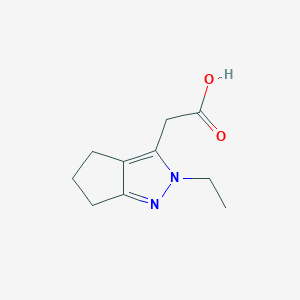 molecular formula C10H14N2O2 B1484026 2-(2-Ethyl-2,4,5,6-tetrahydrocyclopenta[c]pyrazol-3-yl)acetic acid CAS No. 2090610-70-9