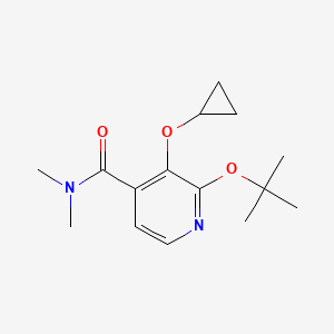 molecular formula C15H22N2O3 B14840273 2-Tert-butoxy-3-cyclopropoxy-N,N-dimethylisonicotinamide 