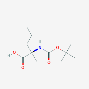 molecular formula C11H21NO4 B14840333 (2R)-2-[(Tert-butoxycarbonyl)amino]-2-methylpentanoic acid 