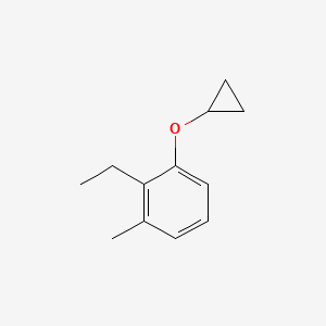 molecular formula C12H16O B14840344 1-Cyclopropoxy-2-ethyl-3-methylbenzene 