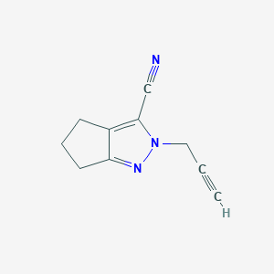 molecular formula C10H9N3 B1484035 2-(Prop-2-yn-1-yl)-2,4,5,6-tetrahydrocyclopenta[c]pyrazole-3-carbonitrile CAS No. 2097967-84-3