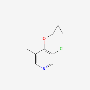 molecular formula C9H10ClNO B14840352 3-Chloro-4-cyclopropoxy-5-methylpyridine 