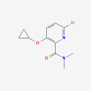 molecular formula C11H13BrN2O2 B14840375 6-Bromo-3-cyclopropoxy-N,N-dimethylpicolinamide 