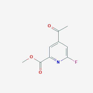 molecular formula C9H8FNO3 B14840382 Methyl 4-acetyl-6-fluoropyridine-2-carboxylate CAS No. 1393572-49-0