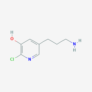 molecular formula C8H11ClN2O B14840433 5-(3-Aminopropyl)-2-chloropyridin-3-OL 