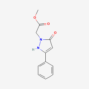 molecular formula C12H12N2O3 B1484044 methyl 2-(5-hydroxy-3-phenyl-1H-pyrazol-1-yl)acetate CAS No. 2098019-67-9