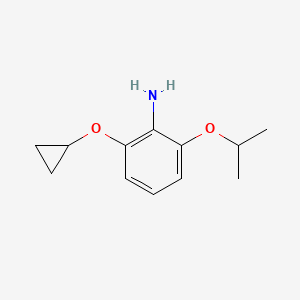 molecular formula C12H17NO2 B14840452 2-Cyclopropoxy-6-isopropoxyaniline 