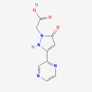 molecular formula C9H8N4O3 B1484046 2-(5-hydroxy-3-(pyrazin-2-yl)-1H-pyrazol-1-yl)acetic acid CAS No. 2092541-84-7
