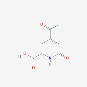 molecular formula C8H7NO4 B14840465 4-Acetyl-6-hydroxypyridine-2-carboxylic acid 