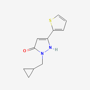 molecular formula C11H12N2OS B1484047 1-(cyclopropylmethyl)-3-(thiophen-2-yl)-1H-pyrazol-5-ol CAS No. 2098090-04-9