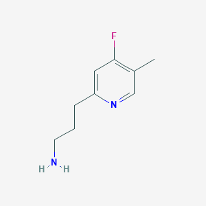 molecular formula C9H13FN2 B14840476 3-(4-Fluoro-5-methylpyridin-2-YL)propan-1-amine 