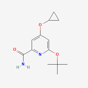 molecular formula C13H18N2O3 B14840479 6-Tert-butoxy-4-cyclopropoxypicolinamide 