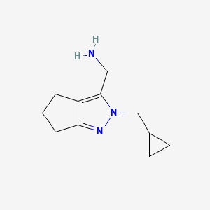 molecular formula C11H17N3 B1484052 (2-(Cyclopropylmethyl)-2,4,5,6-tetrahydrocyclopenta[c]pyrazol-3-yl)methanamine CAS No. 2097952-90-2