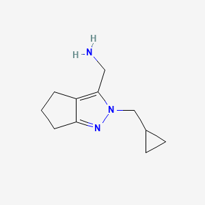 molecular formula C11H17N3 B1484052 (2-(Ciclopropilmetil)-2,4,5,6-tetrahidrociclopenta[c]pirazol-3-il)metanamina CAS No. 2097952-90-2