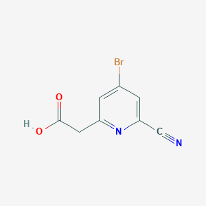 molecular formula C8H5BrN2O2 B14840520 (4-Bromo-6-cyanopyridin-2-YL)acetic acid 