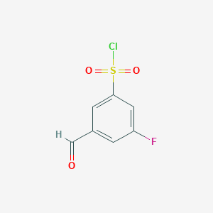 molecular formula C7H4ClFO3S B14840543 3-Fluoro-5-formylbenzenesulfonyl chloride 