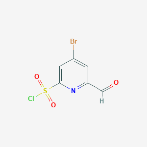 molecular formula C6H3BrClNO3S B14840557 4-Bromo-6-formylpyridine-2-sulfonyl chloride 