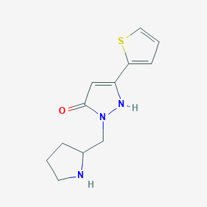 1-(pyrrolidin-2-ylmethyl)-3-(thiophen-2-yl)-1H-pyrazol-5-ol