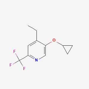 molecular formula C11H12F3NO B14840563 5-Cyclopropoxy-4-ethyl-2-(trifluoromethyl)pyridine 