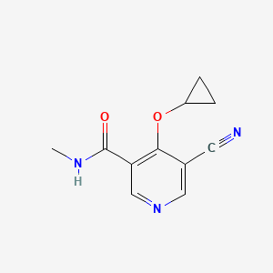 molecular formula C11H11N3O2 B14840582 5-Cyano-4-cyclopropoxy-N-methylnicotinamide 