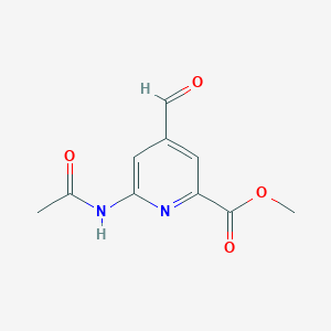 molecular formula C10H10N2O4 B14840589 Methyl 6-(acetylamino)-4-formylpyridine-2-carboxylate 