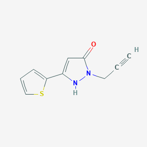molecular formula C10H8N2OS B1484059 1-(prop-2-yn-1-yl)-3-(thiophen-2-yl)-1H-pyrazol-5-ol CAS No. 2090639-89-5