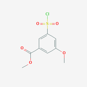 molecular formula C9H9ClO5S B14840605 Methyl 3-(chlorosulfonyl)-5-methoxybenzoate 