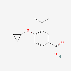 molecular formula C13H16O3 B14840615 4-Cyclopropoxy-3-isopropylbenzoic acid 