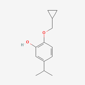 molecular formula C13H18O2 B14840620 2-(Cyclopropylmethoxy)-5-isopropylphenol 