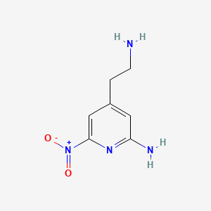 molecular formula C7H10N4O2 B14840640 4-(2-Aminoethyl)-6-nitropyridin-2-amine 