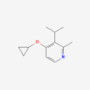 molecular formula C12H17NO B14840644 4-Cyclopropoxy-3-isopropyl-2-methylpyridine 