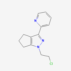 1-(2-Chloroethyl)-3-(pyridin-2-yl)-1,4,5,6-tetrahydrocyclopenta[c]pyrazole