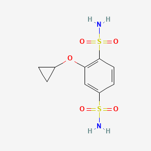 molecular formula C9H12N2O5S2 B14840704 2-Cyclopropoxybenzene-1,4-disulfonamide 