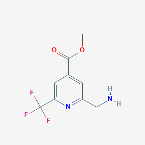 molecular formula C9H9F3N2O2 B14840713 Methyl 2-(aminomethyl)-6-(trifluoromethyl)isonicotinate CAS No. 1393568-70-1