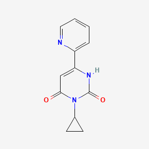 molecular formula C12H11N3O2 B1484072 3-Cyclopropyl-6-(pyridin-2-yl)-1,2,3,4-tetrahydropyrimidine-2,4-dione CAS No. 2098141-80-9