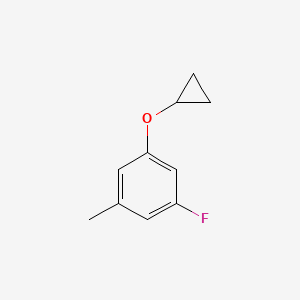 molecular formula C10H11FO B14840784 1-Cyclopropoxy-3-fluoro-5-methylbenzene 