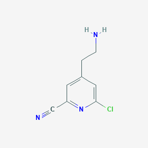 molecular formula C8H8ClN3 B14840792 4-(2-Aminoethyl)-6-chloropyridine-2-carbonitrile CAS No. 1393553-08-6