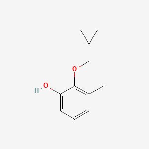 molecular formula C11H14O2 B14840839 2-(Cyclopropylmethoxy)-3-methylphenol 