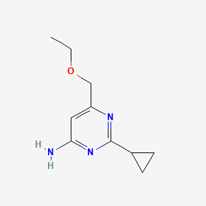 molecular formula C10H15N3O B1484084 2-Cyclopropyl-6-(ethoxymethyl)pyrimidin-4-amine CAS No. 2098101-69-8