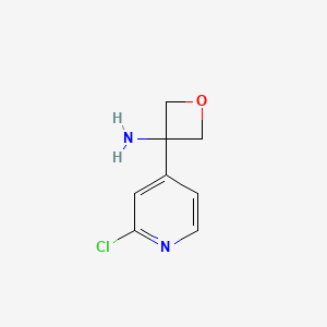 molecular formula C8H9ClN2O B14840880 3-(2-Chloropyridin-4-YL)oxetan-3-amine 