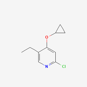 molecular formula C10H12ClNO B14840882 2-Chloro-4-cyclopropoxy-5-ethylpyridine 