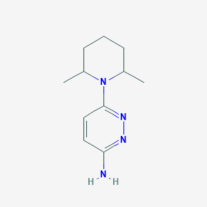 molecular formula C11H18N4 B1484097 6-(2,6-二甲基哌啶-1-基)嘧啶并嗪-3-胺 CAS No. 2098097-75-5